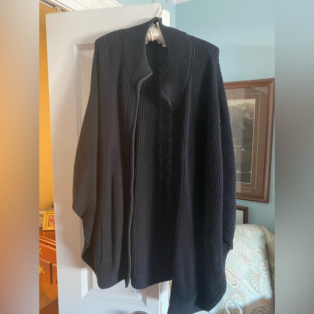 Black Talbots zip up cape sweater